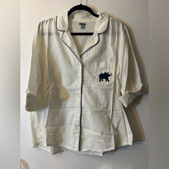 NWOT elephant button down pj top - Picture 1 of 3